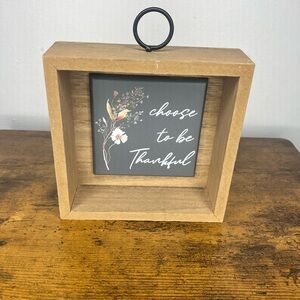 Choose to Be Thankful Art Poster in Black and Brown Frame